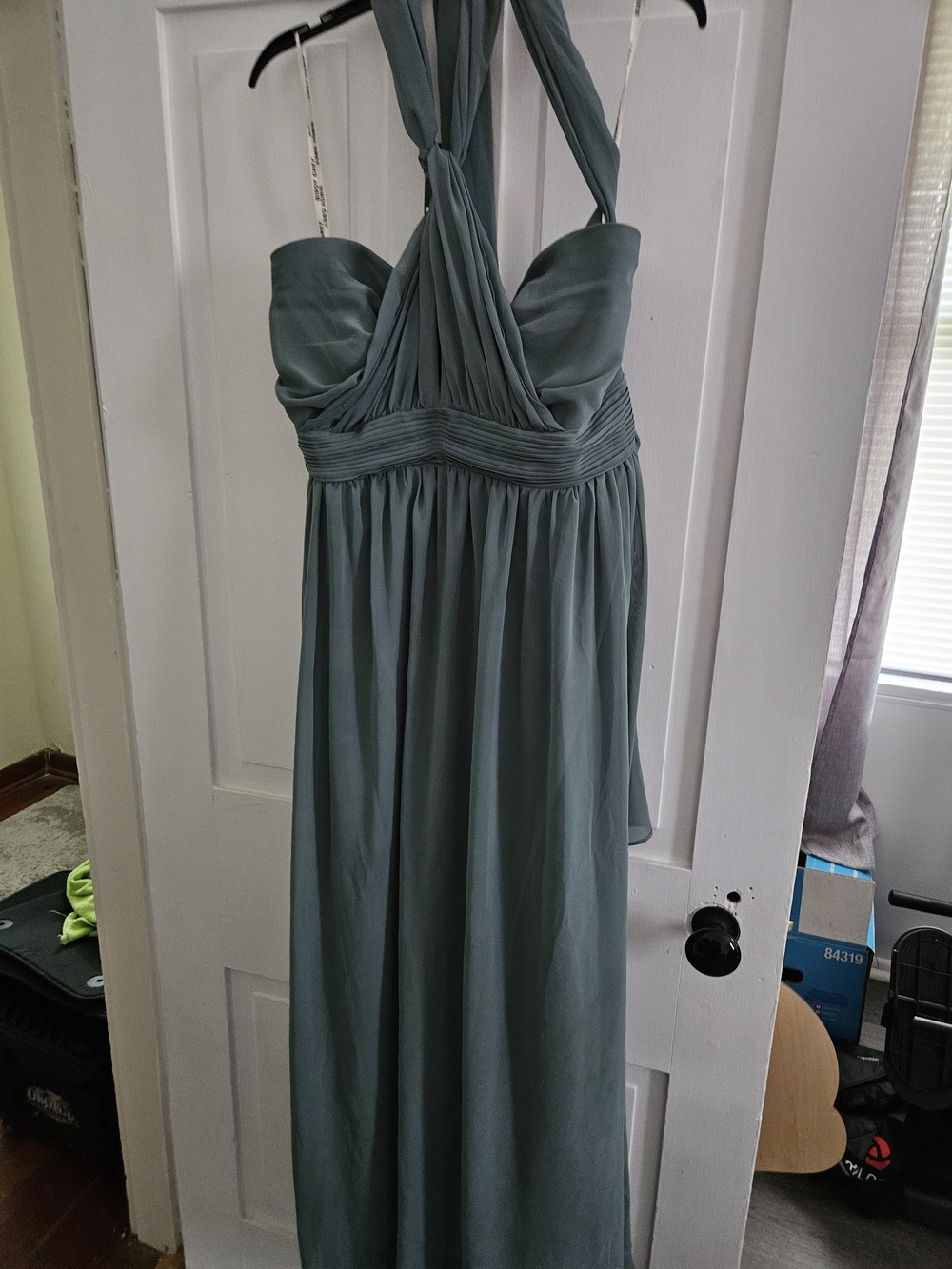 Birdy Grey Sage Green Twisted Halter Maxi Dress